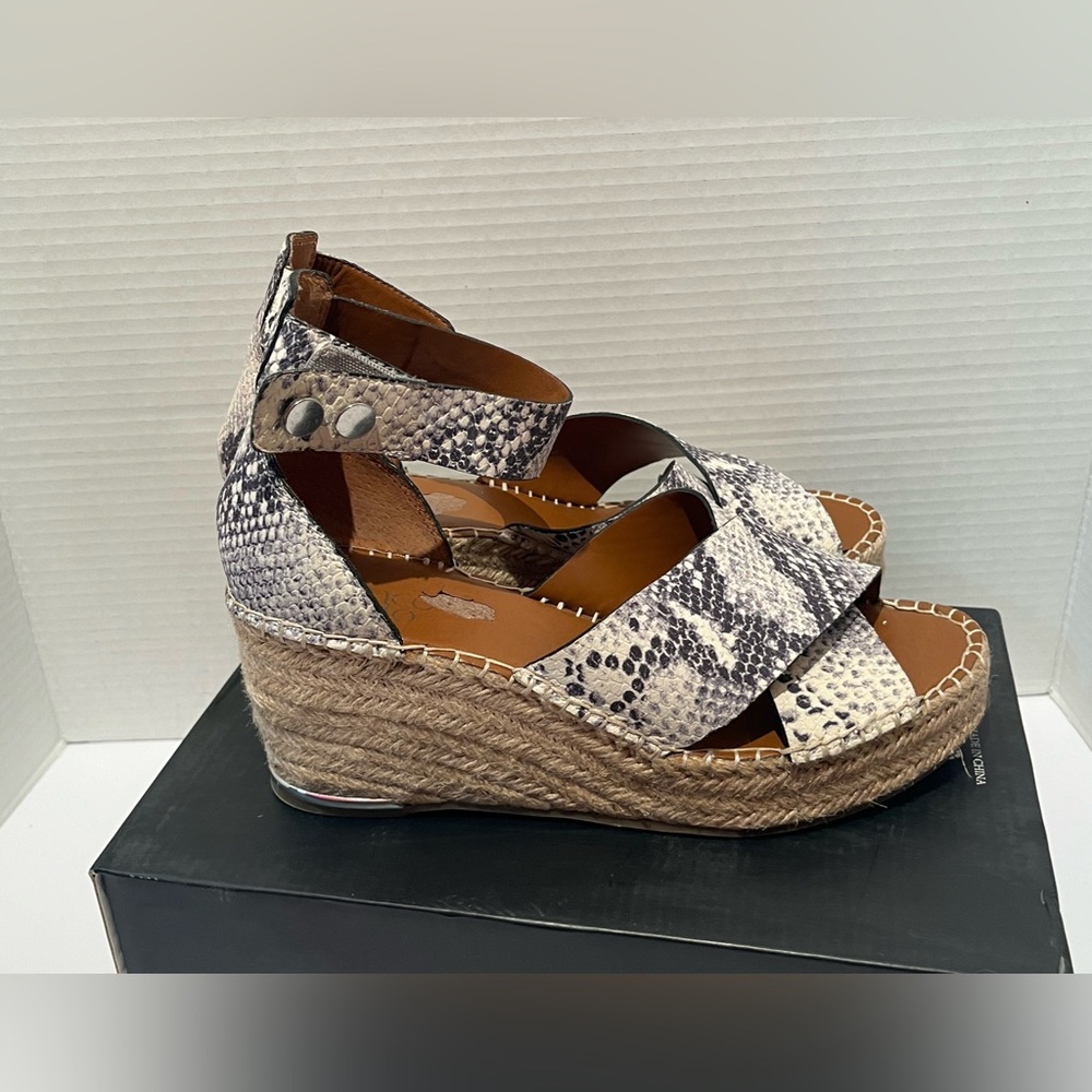 Franco Sarto Snakeskin Patterned Women's wedge  Sandals - Picture 3 of 14